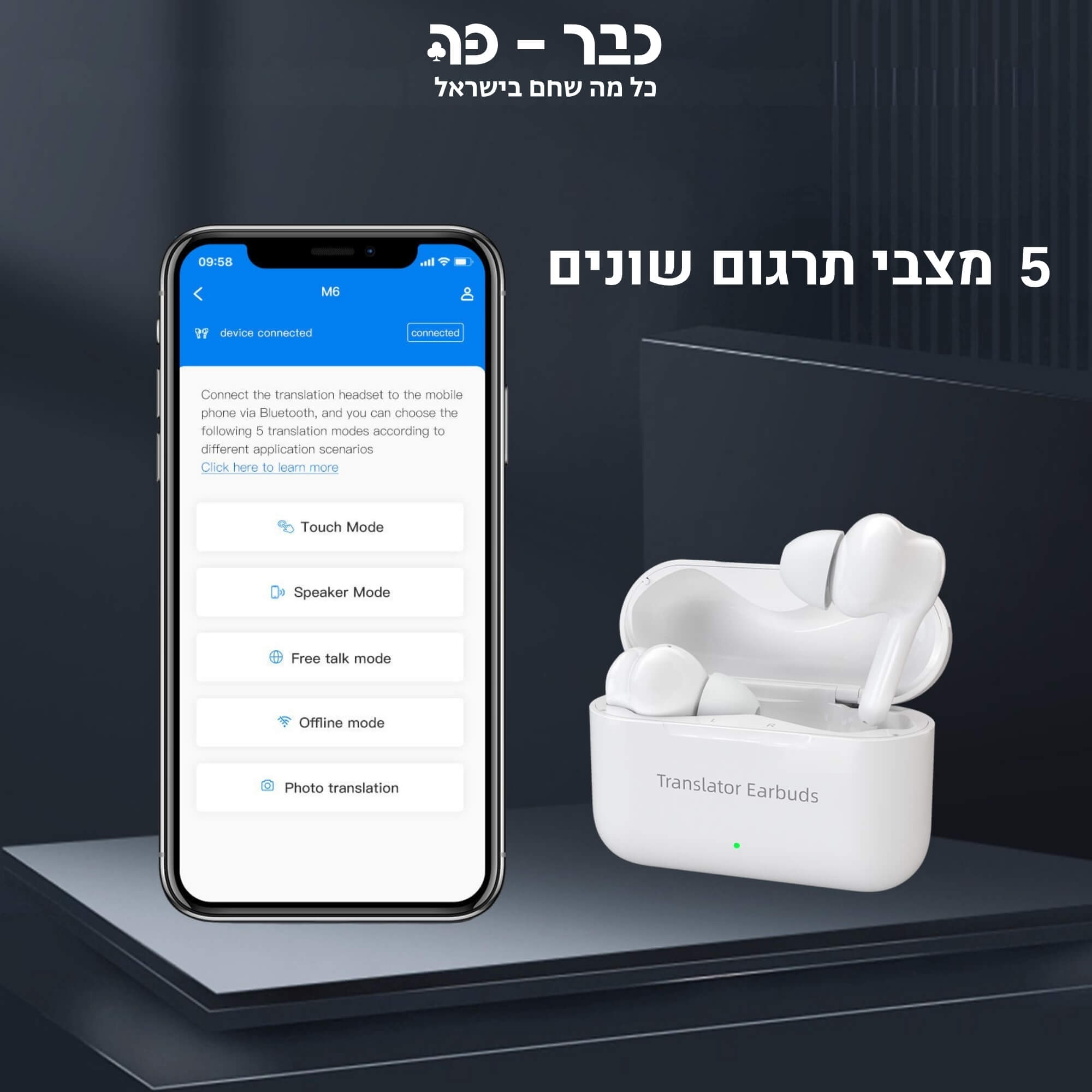 אוזניות מתרגמות - Wooask M6 AI